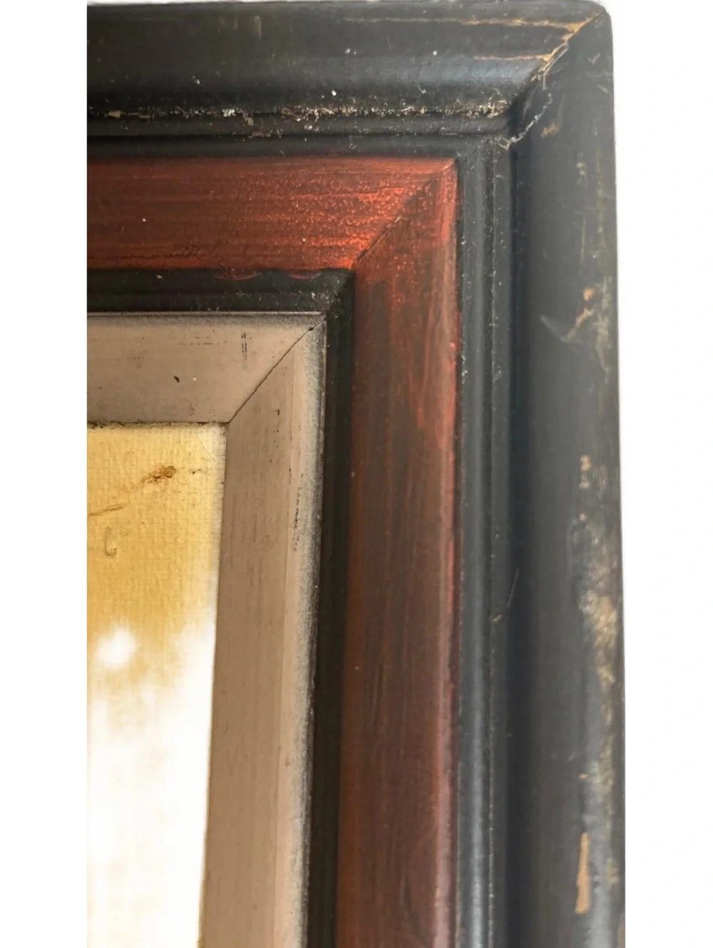 Mid-Century Modern Snow Landscape Painting in Wood Frame